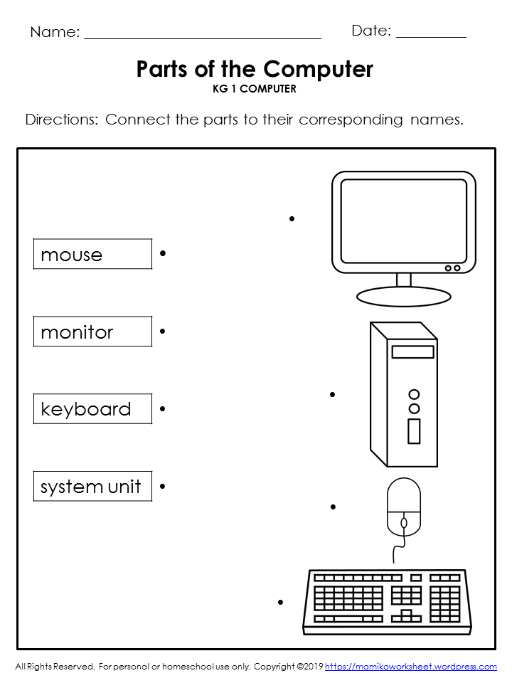parts of the computer mamiko worksheet